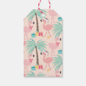Étiquettes-cadeau Père Noël Flamant rose - Fun rose Tropical Noël (Dos)