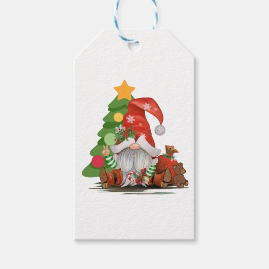 Étiquettes-cadeau Père Noël Gnome - Drôle Noël Gnome Design Magnet (Devant)