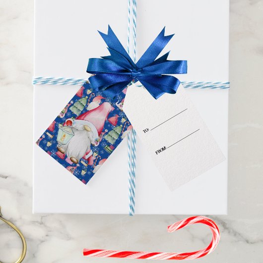 Étiquettes-cadeau Père Noël Gnome pour les jours fériés Motif Noël b