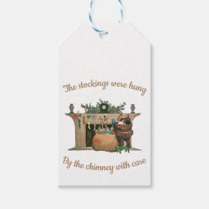 Étiquettes-cadeau Père Noël Hangs Stockings Christmas Gift Tags