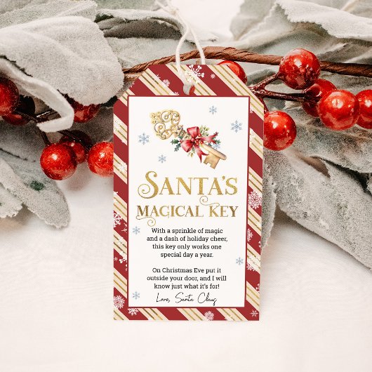 Étiquettes-cadeau Père Noël Magical Key Noël Tradition