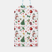 Étiquettes-cadeau Père Noël mignon et Motif festif Joyeux Noël (Dos)