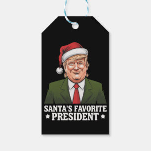 Étiquettes-cadeau Père Noël Président favori Funny Trump Noël