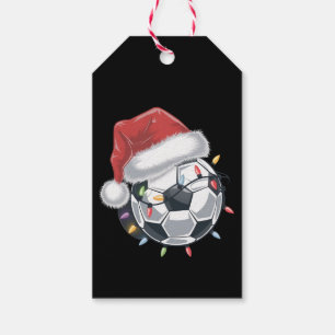 Étiquettes-cadeau Père Noël Soccer Ball Sports Joueur de football de