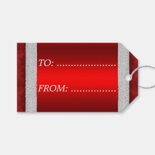 Étiquettes-cadeau Père Noël Suit Red Christmas