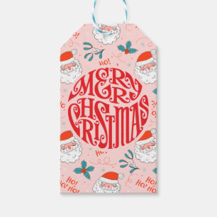 Étiquettes-cadeau Père Noël tout sur imprimer Collection Joyful Grem