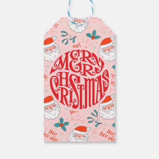 Étiquettes-cadeau Père Noël tout sur imprimer Collection Joyful Grem (Dos)