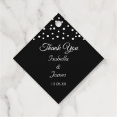 Étiquettes Cadeau Perles chics sur Mariage noir et blanc (Dos)