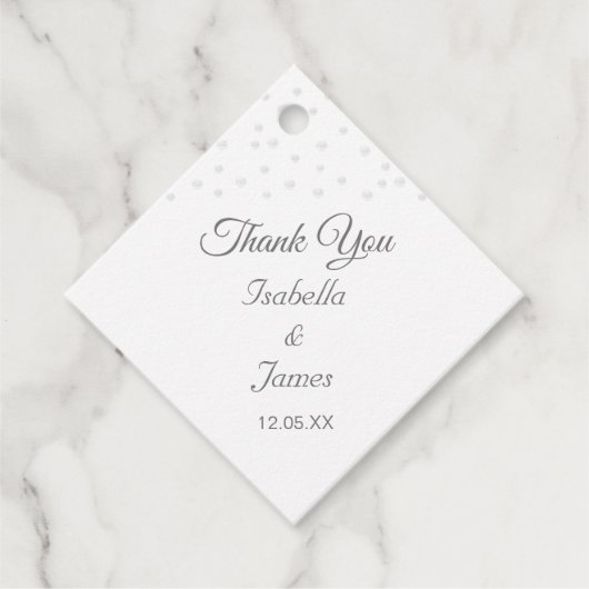 Étiquettes Cadeau Perles chics sur Mariage noir et blanc (Devant)