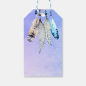 Étiquettes-cadeau Perles d'aquarelle 'n Plumes Merci (Dos)