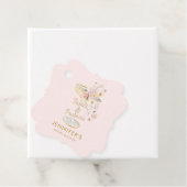 Étiquettes Cadeau Perles Élégantes et Rose Prosecco (En situation)