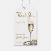 Étiquettes-cadeau Perles et de la douche de mariée de prospect éléga (Devant)