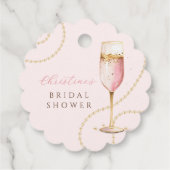 Étiquettes Cadeau Perles Prosecco Rose Or Mariage (Dos)