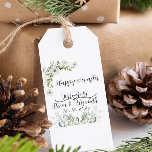 Étiquettes-cadeau Personalised Wedding Gift happy ever after 
