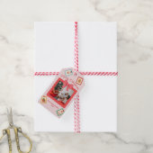 Étiquettes-cadeau Personalized Cute Christmas Photo Collage  (Avec de la ficelle)