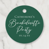 Étiquettes Cadeau Personalized Emerald Green Bachelorette Party (Devant)