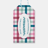 Étiquettes-cadeau Personalized Modern Gingham Christmas Pattern Gift (Devant)