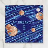 Étiquettes Cadeau Personalized Outer Space Galaxy THANK YOU Birthday (Dos)