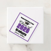 Étiquettes Cadeau Personalized Purple Class of 2026 Graduation Party (En situation)
