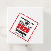Étiquettes Cadeau Personalized Red Class of 2026 Graduation Party (En situation)