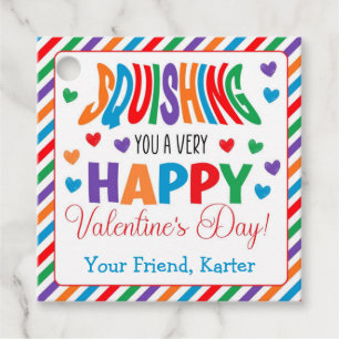Étiquettes Cadeau Personalized Squishing You a Heureuse Sainte-Valen