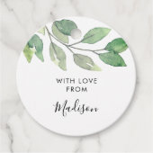 Étiquettes Cadeau Personalized Watercolor Greenery (Devant)