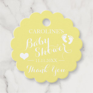 Étiquettes Cadeau Personalized Yellow Baby Feet Baby Shower