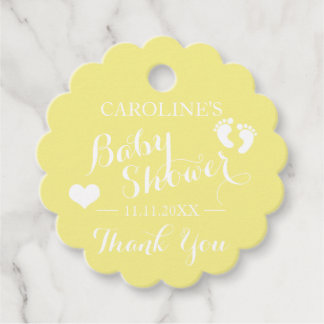 Étiquettes Cadeau Personalized Yellow Baby Feet Baby Shower