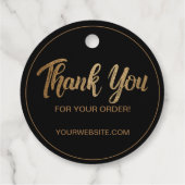 Étiquettes Cadeau Personnalisable "Merci pour votre commande" Faux G (Dos)