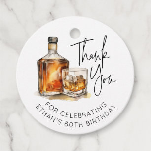 Étiquettes Cadeau Personnalisé 40e anniversaire Favor Tags Whiskey/B