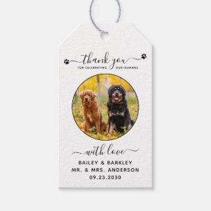Étiquettes-cadeau Personnalisé Animal Photo Merci Chien Mariage Favo