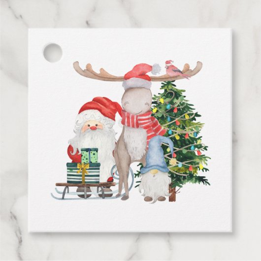 Étiquettes Cadeau Personnalisé de Père Noël Cute Kids Noël (Devant)