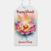 Étiquettes-cadeau Personnalisé Élégant Diwali Diya (Dos)