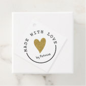 Étiquettes Cadeau Personnalisé Fabriqué Avec Love Heart Parties scin (En situation)