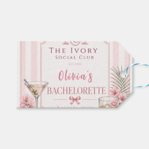 Étiquettes-cadeau Personnalisé Luxe Rose Enterrement de Vie de Jeune