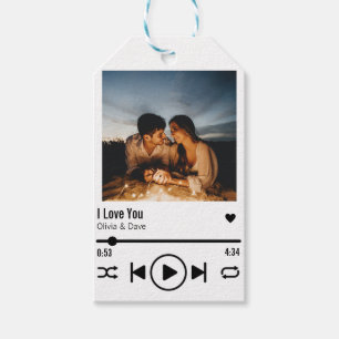 Étiquettes-cadeau Personnalisé Photo Chanson Playlist Valentine