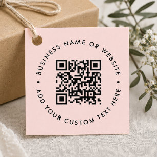 Étiquettes Cadeau Personnalisées Code QR Rose Ét