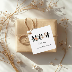 Étiquettes Cadeau Personnalisées Fleuries pour Mam