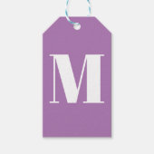 Étiquettes-cadeau Personnaliser monogramme blanc lilas initial (Devant)