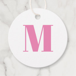 Étiquettes Cadeau Personnaliser monogramme cadeau initial rose blanc