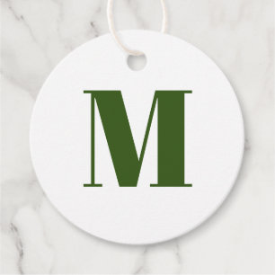Étiquettes Cadeau Personnaliser monogramme cadeau vert initial