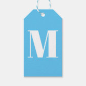 Étiquettes-cadeau Personnaliser monogramme initial bleu clair blanc (Devant)