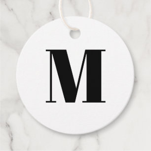Étiquettes Cadeau Personnaliser monogramme initial noir blanc cadeau