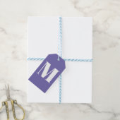 Étiquettes-cadeau Personnaliser monogramme initial périwinkle blanc (Avec de laficelle)