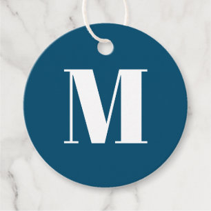 Étiquettes Cadeau Personnaliser monogramme initial turquoise bleu bl