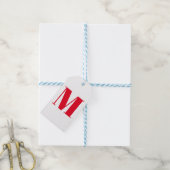 Étiquettes-cadeau Personnaliser monogramme rouge initial blanc (Avec de laficelle)