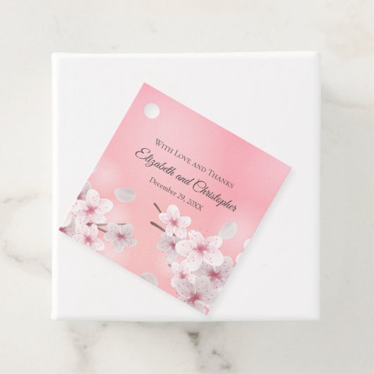 Étiquettes Cadeau Personnalisez la réception de mariage rose blanc f (En situation)