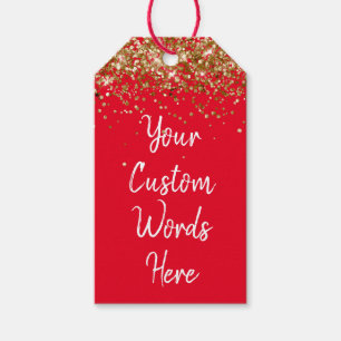 Étiquettes-cadeau Personnalisez Votre Texte Ici Personnalisé Rouge O