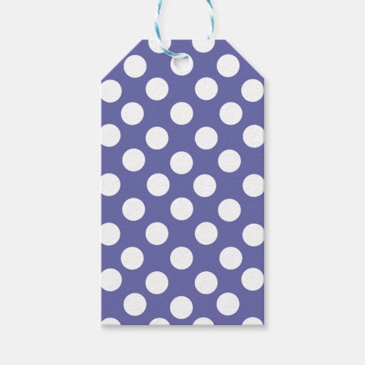 Étiquettes-cadeau perwinkle pois blanc violet (Devant)