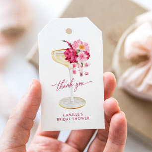 Étiquettes-cadeau Pétales et Procuco Fête des mariées rose Favoriser